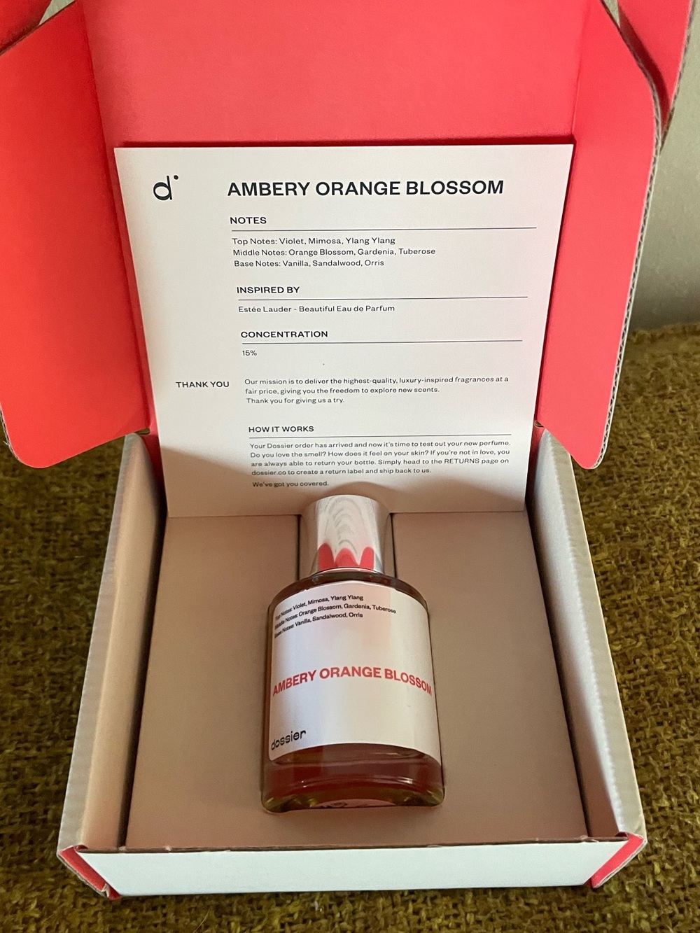 NIB Dossier Ambery Orange Blossom 1.7oz
